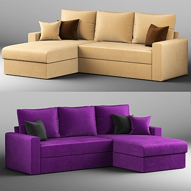 Velvet Corner Sofa: Verona by MebelVia 3D model image 1 