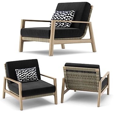 RH Outdoor Mesa Armchair: Refined Elegance for Your Outdoor Oasis 3D model image 1 