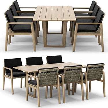 Modern Outdoor Dining Set 3D model image 1 