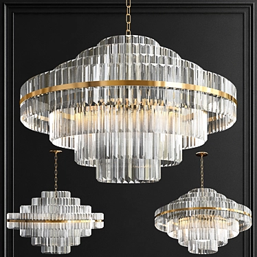 Elegant Crystal Round Chandelier 3D model image 1 