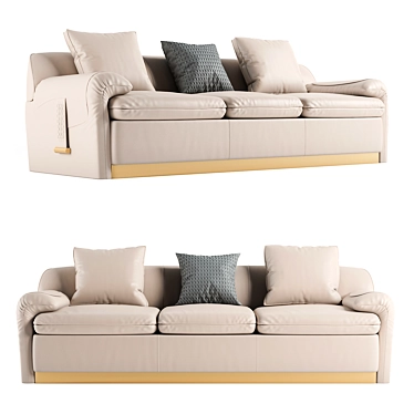 Eclipse 4-Seater Leather Sofa 3D model image 1 