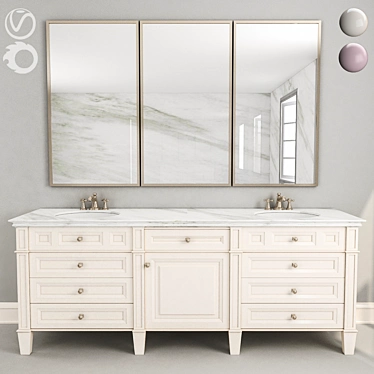 Master Bathroom Furniture Set 3D model image 1 