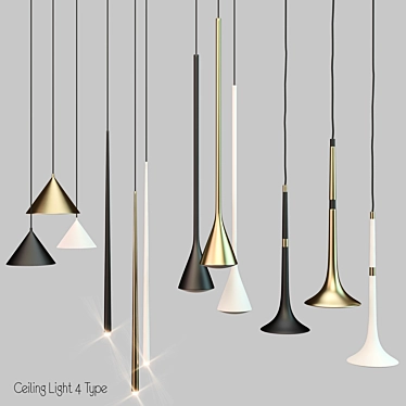 Modern Ceiling Light Fixture 3D model image 1 