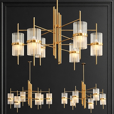 Harmony in Motion: Symphony Linear Chandelier 3D model image 1 