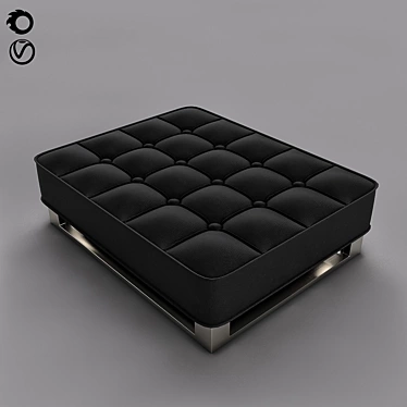 Luxury Leather Arm Chair Foot Rest 3D model image 1 