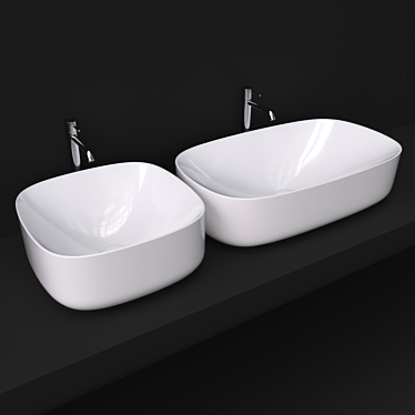 Moon Washbasin Collection | Ceramic Basin 3D model image 1 