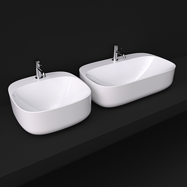 Stylish Scarabeo Moon Washbasin 3D model image 1 