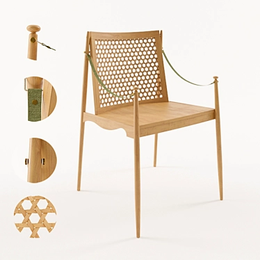 Elegant Rattan Chair: Stylish and Comfortable! 3D model image 1 