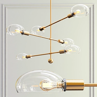 Sleek Tangle Pendant Chandelier 3D model image 1 