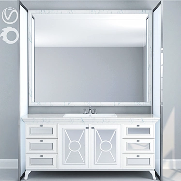 Sleek Bathroom Furniture Set 3D model image 1 