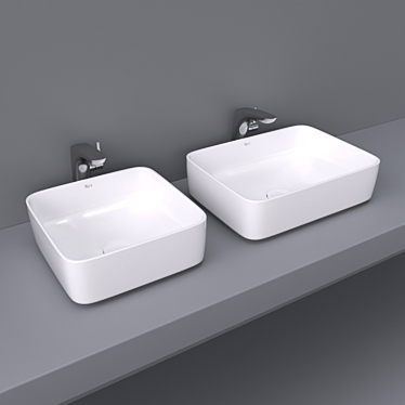 Inspira Square Over Counter Wash Basin 3D model image 1 