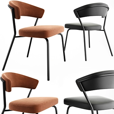 Leatherette Stacking Dining Chair 3D model image 1 
