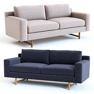 West Elm Eddy Sofa: Sleek Design and Vibrant Colors 3D model image 1 