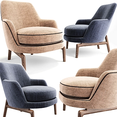 Luxurious Leda Flexform Armchair 3D model image 1 