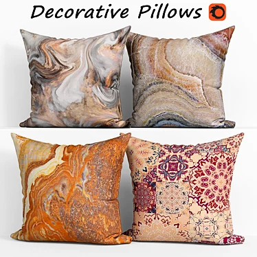 Marble Decorative Pillow Set 3D model image 1 