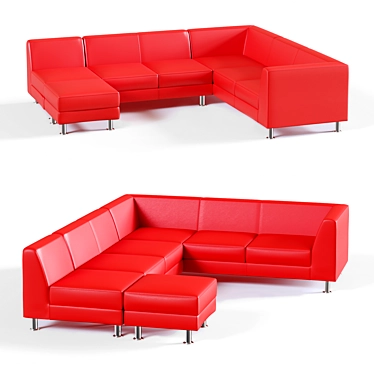 Sleek Evolution 5-Seater Sofa 3D model image 1 