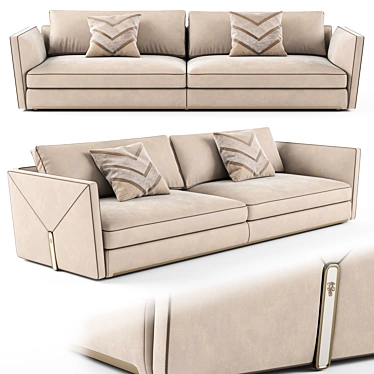 Luxury Visionnaire Bastian Leather Sofa 3D model image 1 
