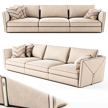Luxury Leather Visionnaire Bastian Sofa 3D model image 1 