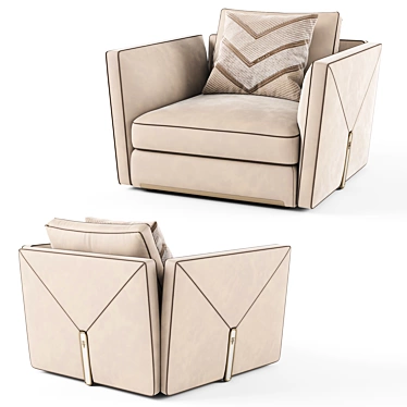 Elegant Leather Bastian Armchair 3D model image 1 