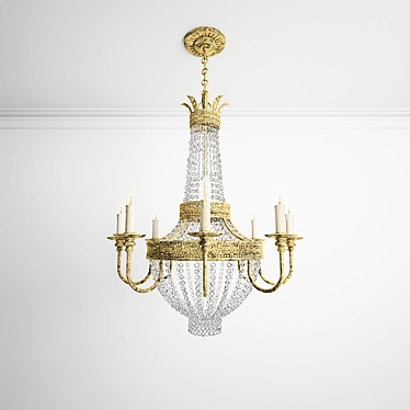 Vintage Elegance: Antique Chandelier 3D model image 1 