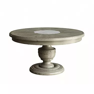 Classic European Style Round Pedestal Table 3D model image 1 