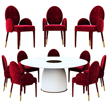 Modern Dining Set: Dione Table & Sofia18 Chair 3D model image 1 