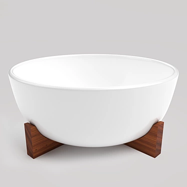Stylish Stoneware Serving Bowl Set 3D model image 1 