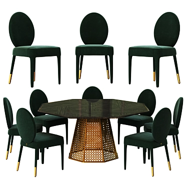 Elegant Vienna Lobby Table and Sofia Chair Set 3D model image 1 