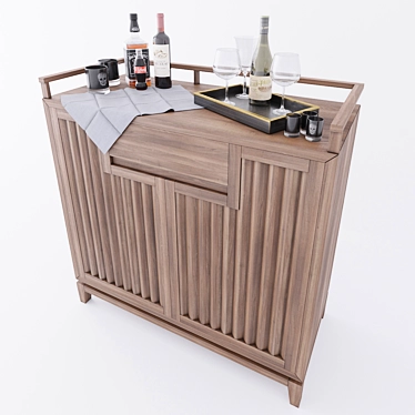 VIP Waiter Station: Tray, Whisky, Wine 3D model image 1 