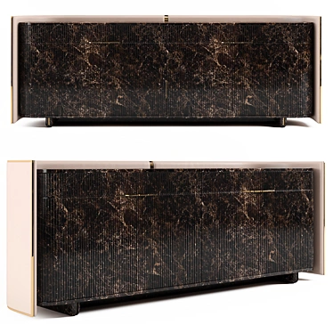 Eclipse Leather-Clad Wood Sideboard 3D model image 1 