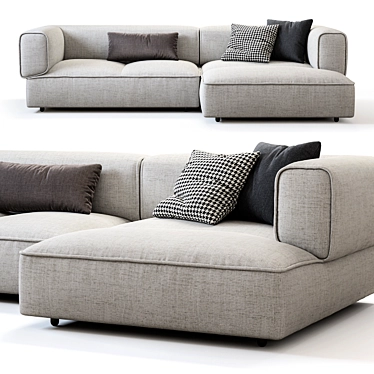 Modern Poff Sofa: Sleek & Stylish 3D model image 1 