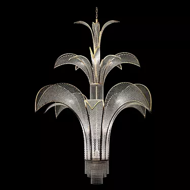 Parisian Art Deco Chandelier: Exquisite Design and Craftsmanship 3D model image 1 