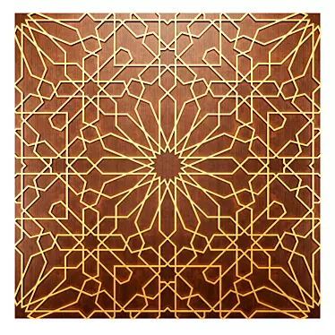 Elegant Islamic Wall Panel 3D model image 1 