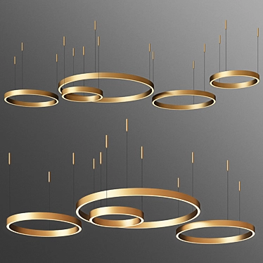 Sleek Brass Henge Ring Light 3D model image 1 