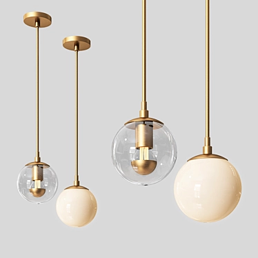 Stylish Modo Brass Pendant 3D model image 1 