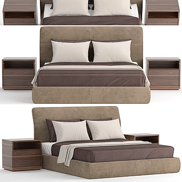 Elegant Poliform Bed: Unwrap UVW, 3DMax 2014 3D model image 1 