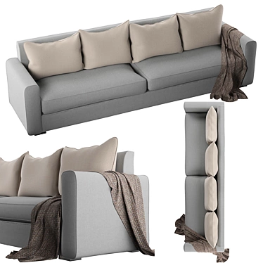 Plaid Accent Sofa: High-Resolution Texture, Open UVs 3D model image 1 