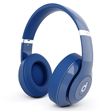 Beats Studio 3 Blue: Premium Smooth Headphones 3D model image 1 