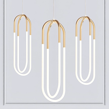 Elegant Double Loop Chandelier 3D model image 1 