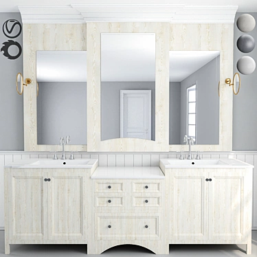 Luxury Master Bathroom Furniture Set 3D model image 1 