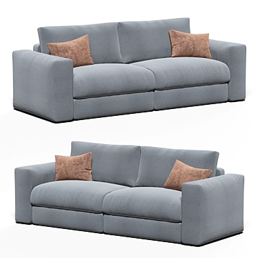 Modern Flat Type Moon Sofa 3D model image 1 