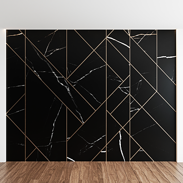 Marquina Ardeco: Natural Marble Wall & Decorative Profile 3D model image 1 