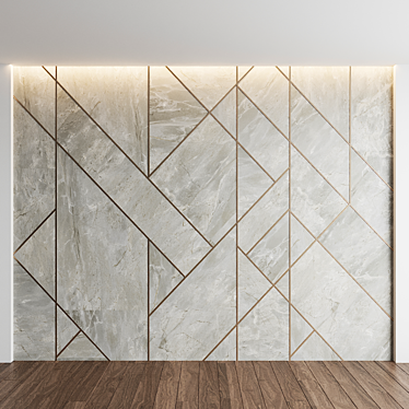 Elegant Bosco Ardeco Marble Wall with Decorative Profile 3D model image 1 