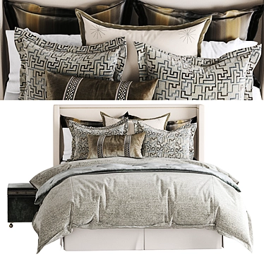 Elegant Ezra Bed Set 3D model image 1 