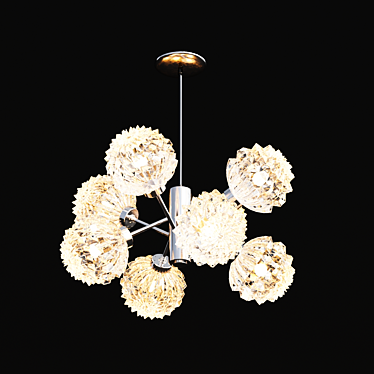 Elegant Chrome Sputnik Chandelier 3D model image 1 