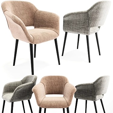 Sleek Modern Megan Armchair 3D model image 1 