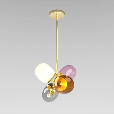 Modern Brass Pendant Light 3D model image 1 