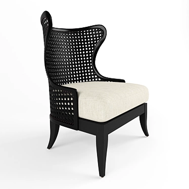 Elegant Levine Wing Chair - Classic Comfort 3D model image 1 