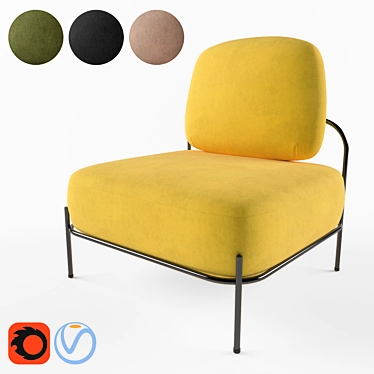 Polly Soft Chair: Stylish Comfort 3D model image 1 