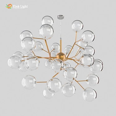 Scandinavian Style Gold Chandelier 3D model image 1 